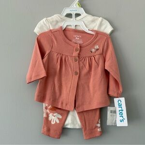 NWT Carter's Coral and White Baby Outfit